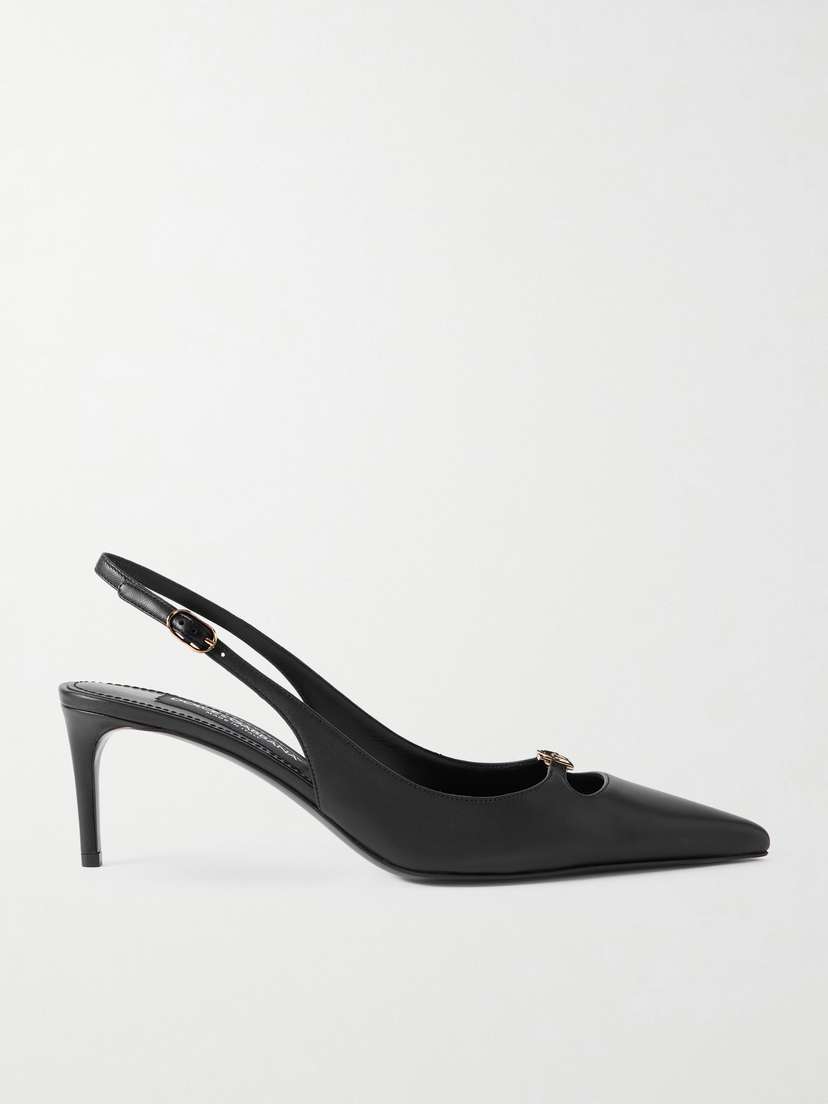 Dolce & Gabbana Embellished Leather Slingback Pumps