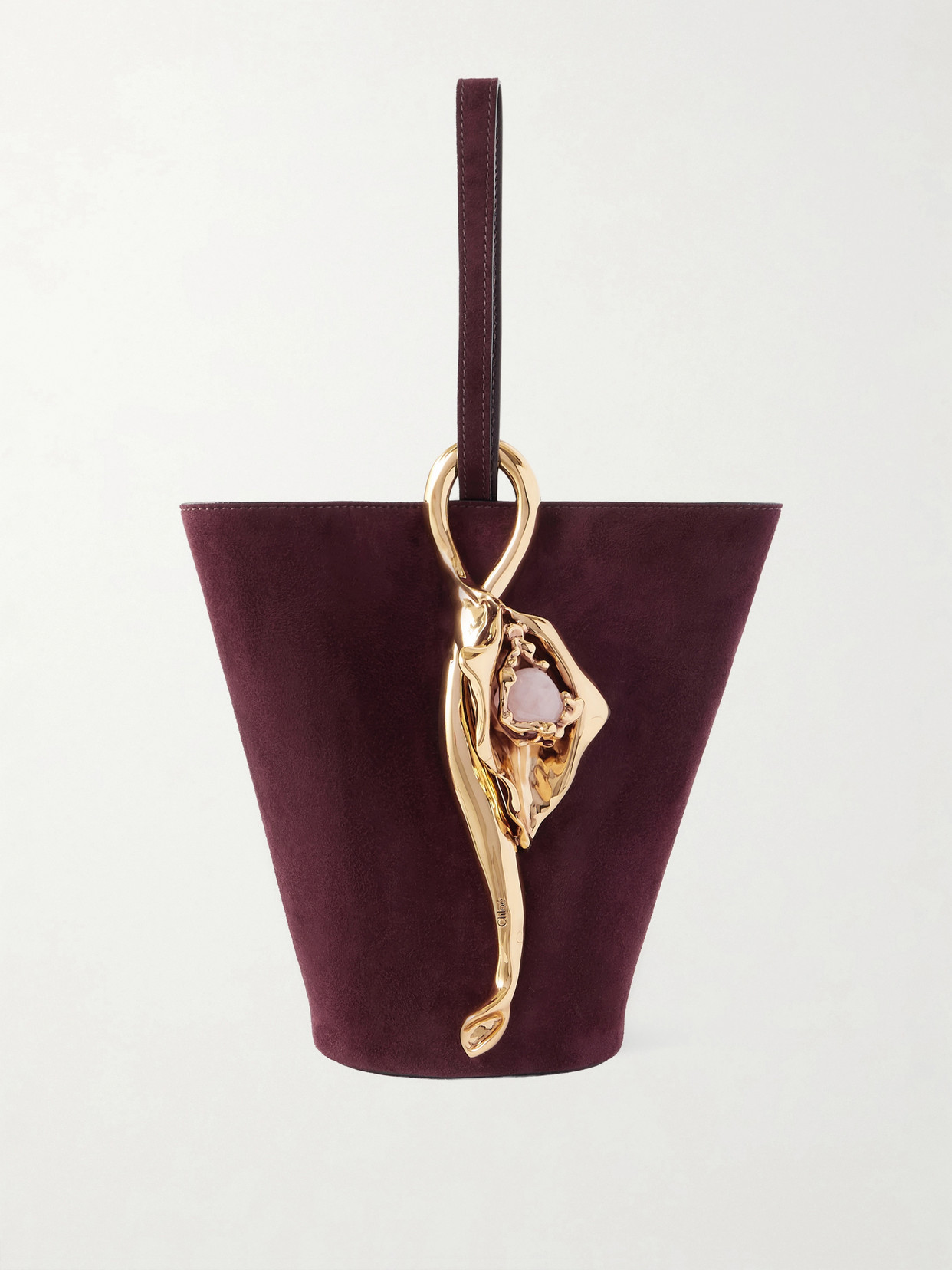 Chloé Eden Treasure Embellished Suede Tote In Purple