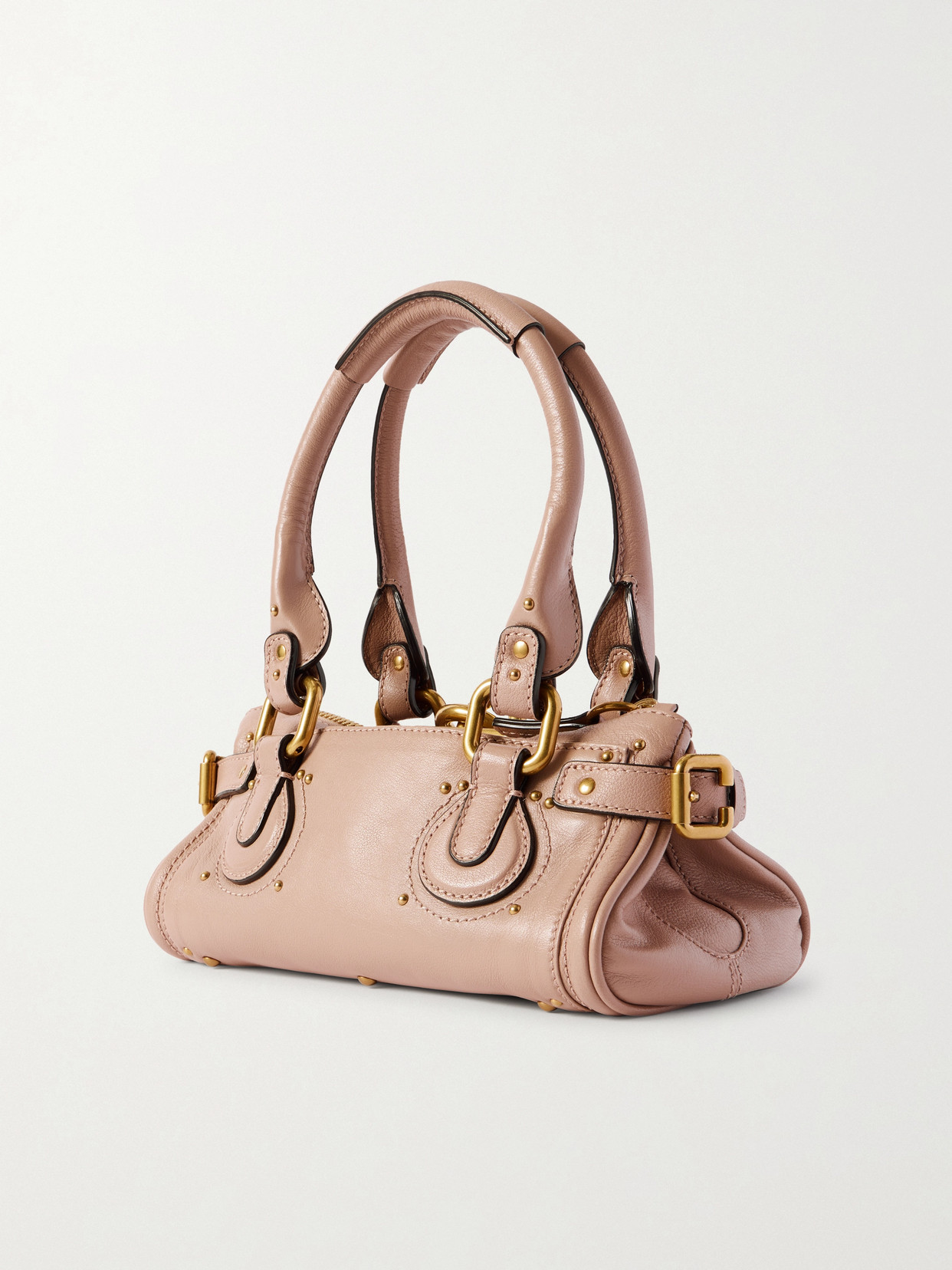 Chloé Paddington Embellished Leather Tote In Pink