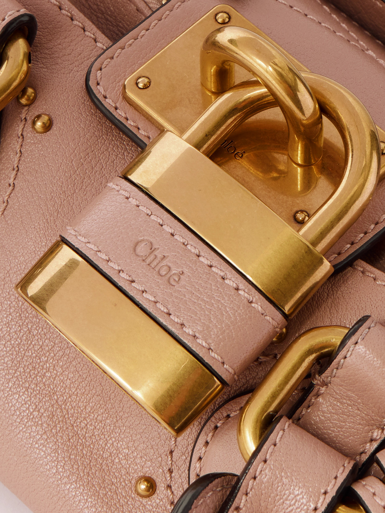 Chloé Paddington Embellished Leather Tote In Pink