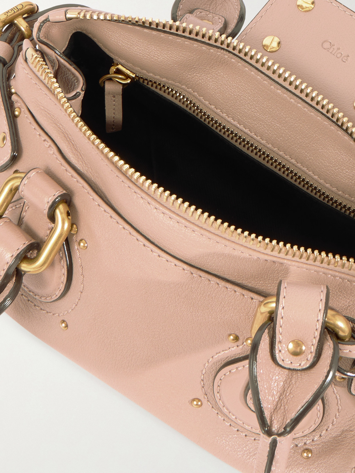 Chloé Paddington Embellished Leather Tote In Pink