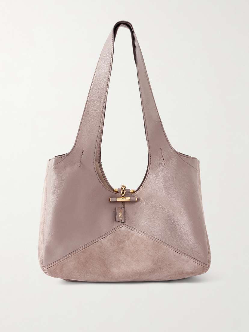 Chloé Balloon Leather-trimmed Suede Tote Bag
