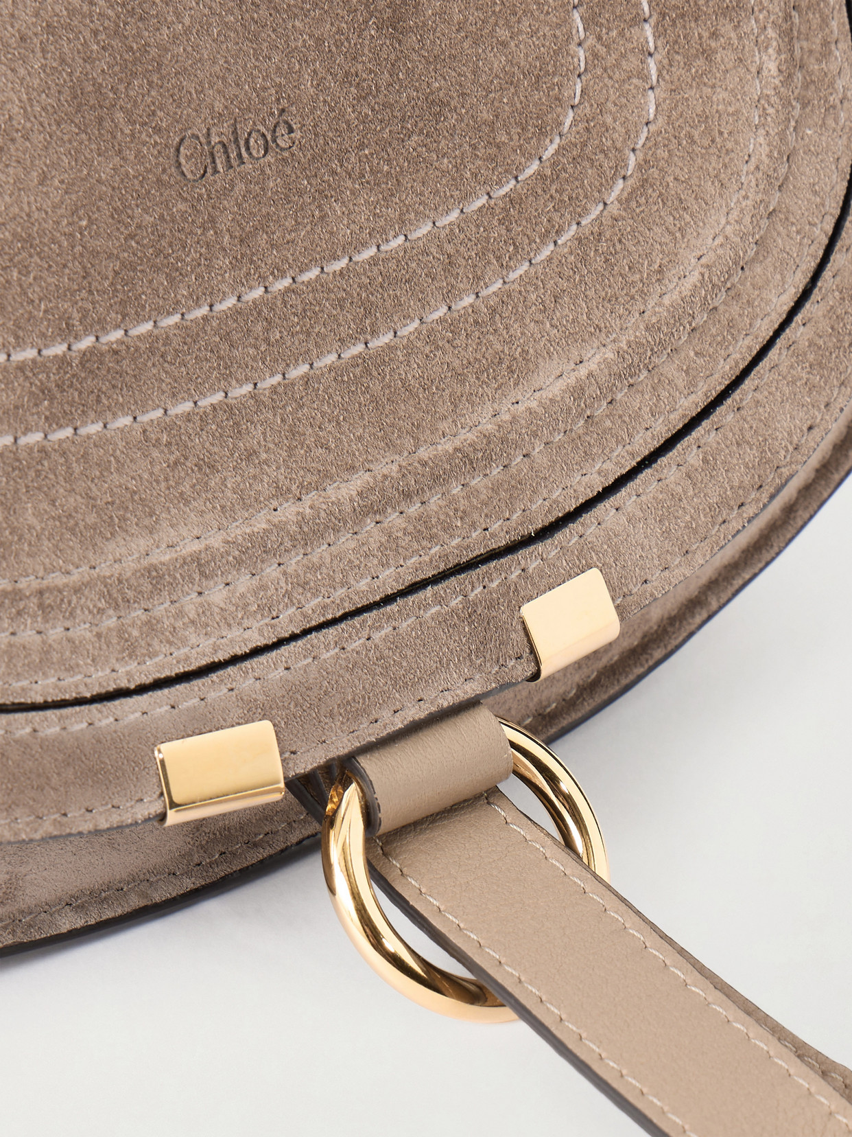 Chloé Marcie Suede Shoulder Bag In Brown