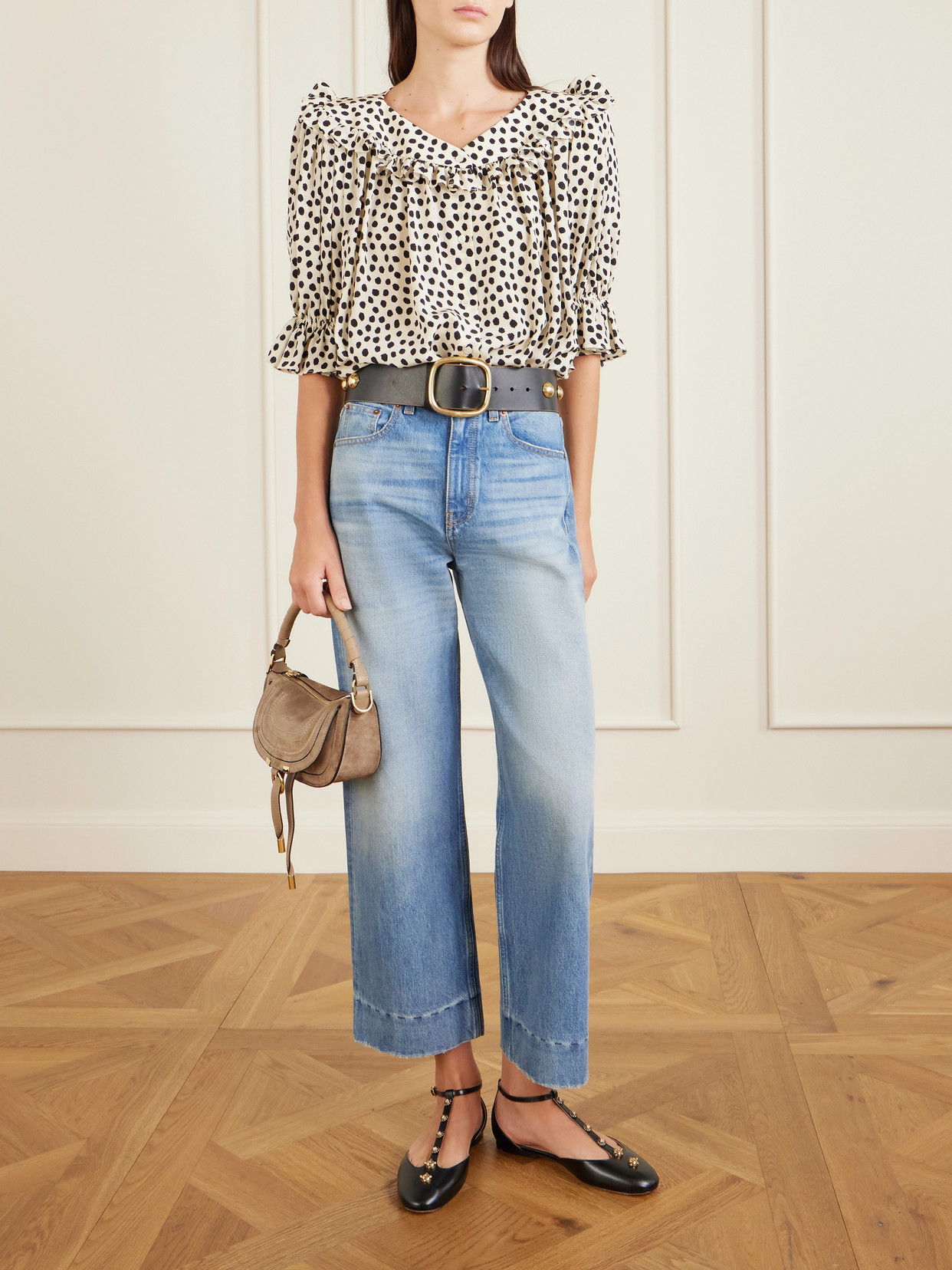 Chloé Marcie Suede Shoulder Bag In Brown