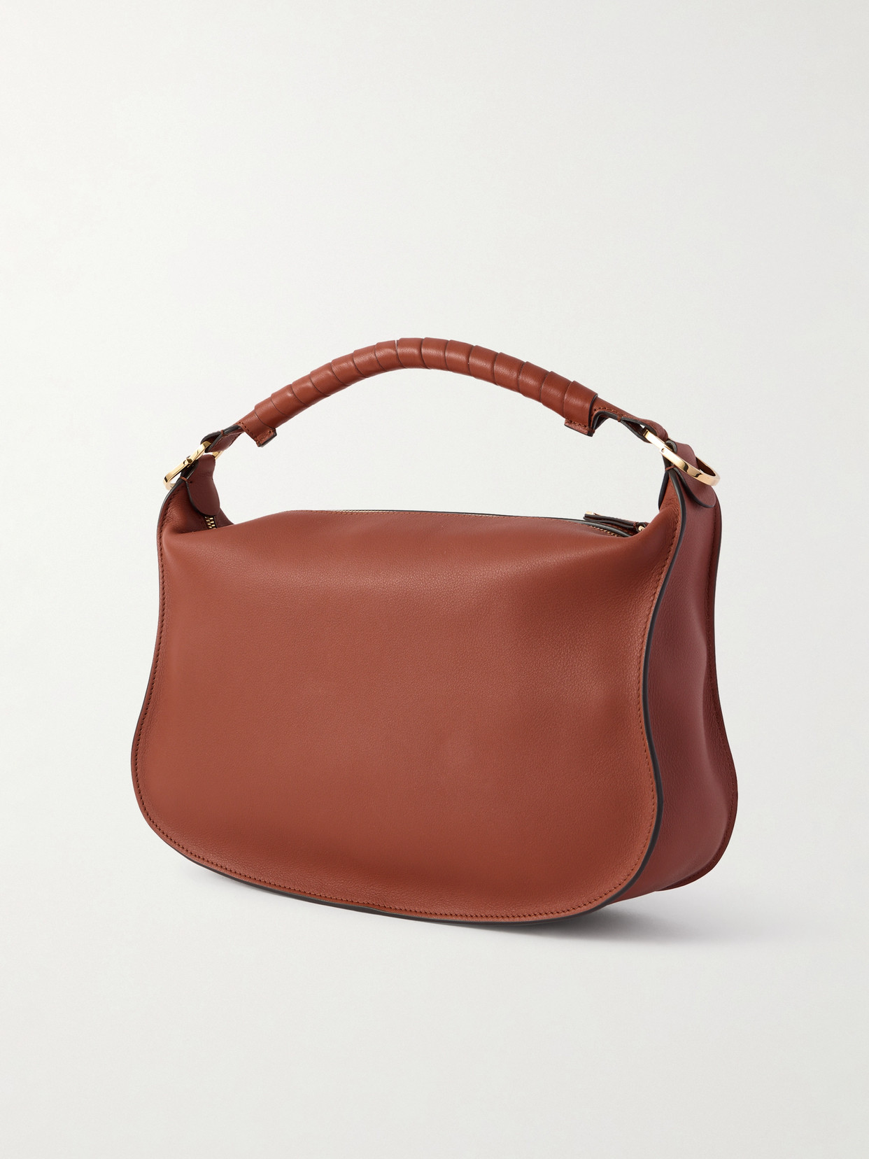 Chloé Marcie Leather Shoulder Bag In Brown