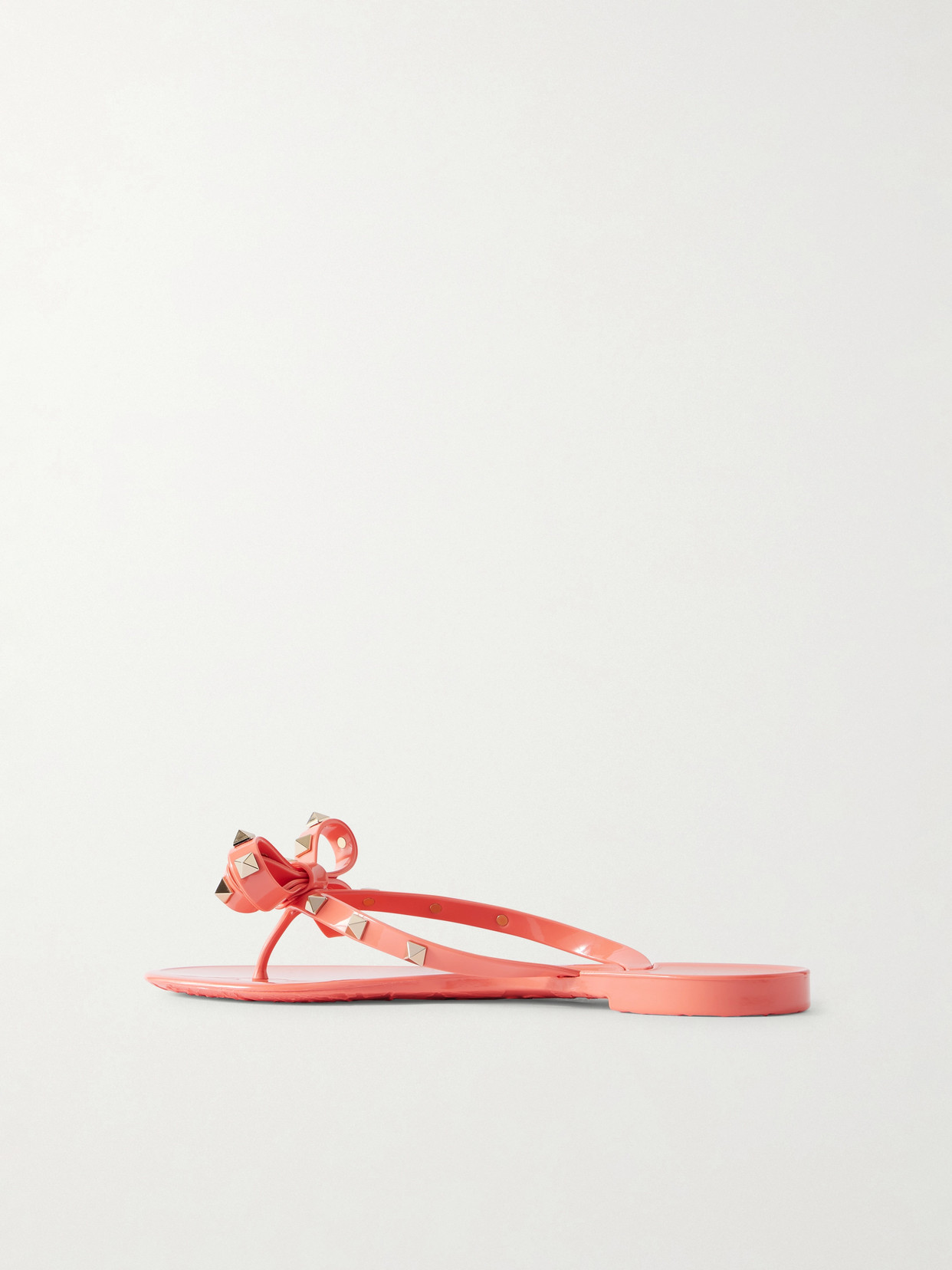 Valentino Garavani Elegant Bow-detail Sandals With Platinum-finish Studs And 5mm Heel Height In Pink