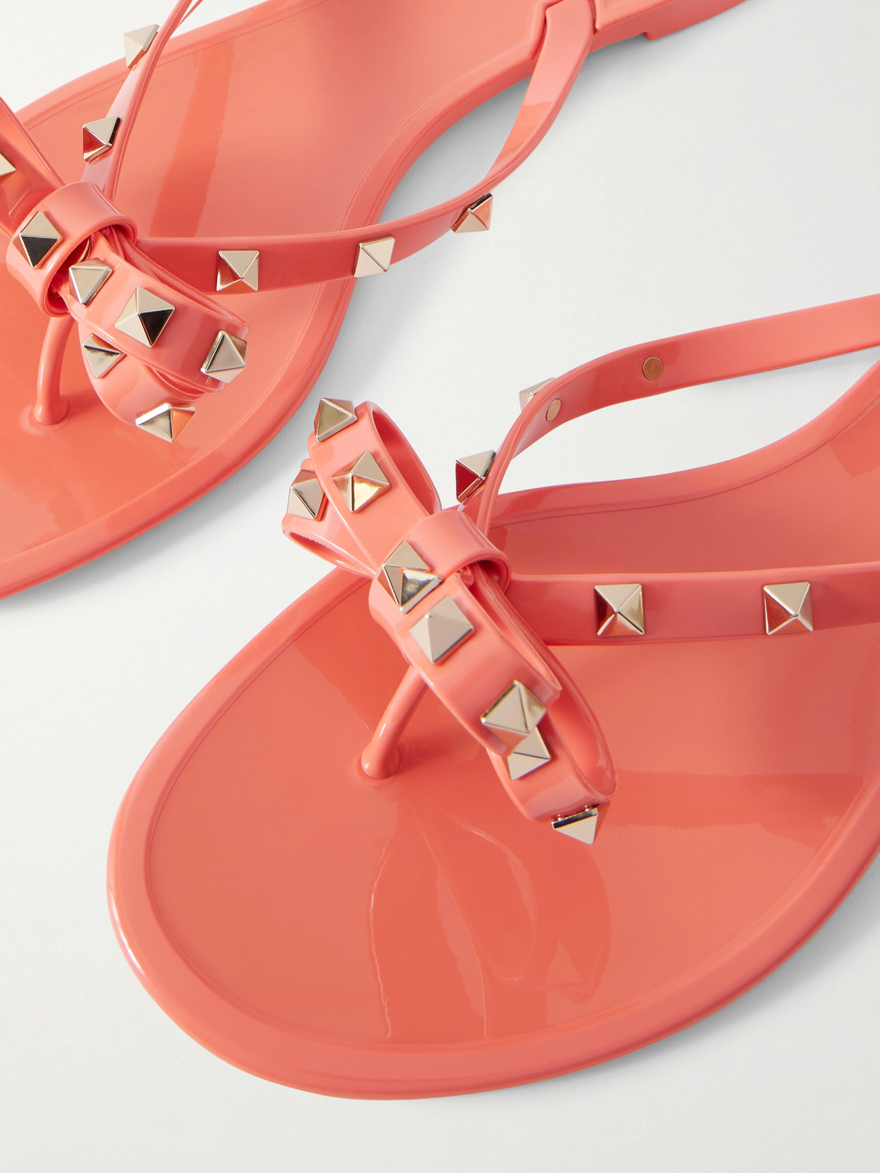 Valentino Garavani Elegant Bow-detail Sandals With Platinum-finish Studs And 5mm Heel Height In Pink