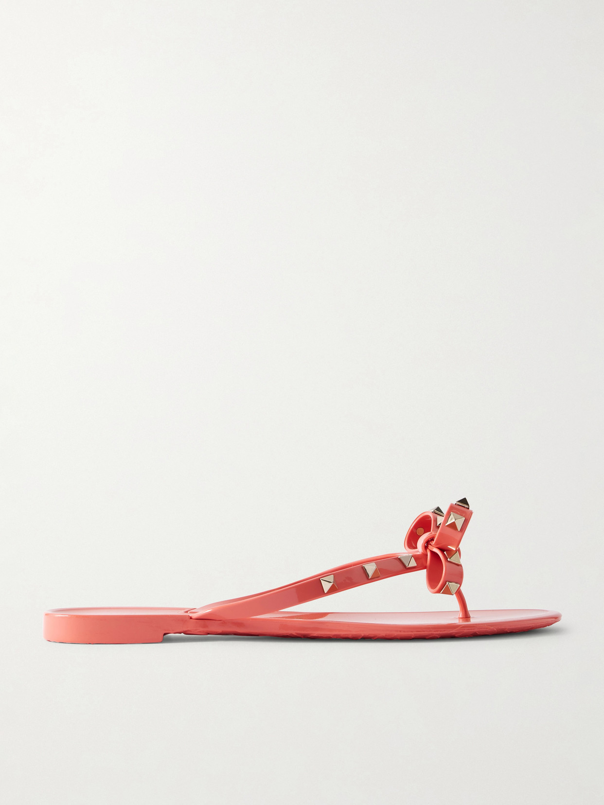Valentino Garavani Elegant Bow-detail Sandals With Platinum-finish Studs And 5mm Heel Height In Pink