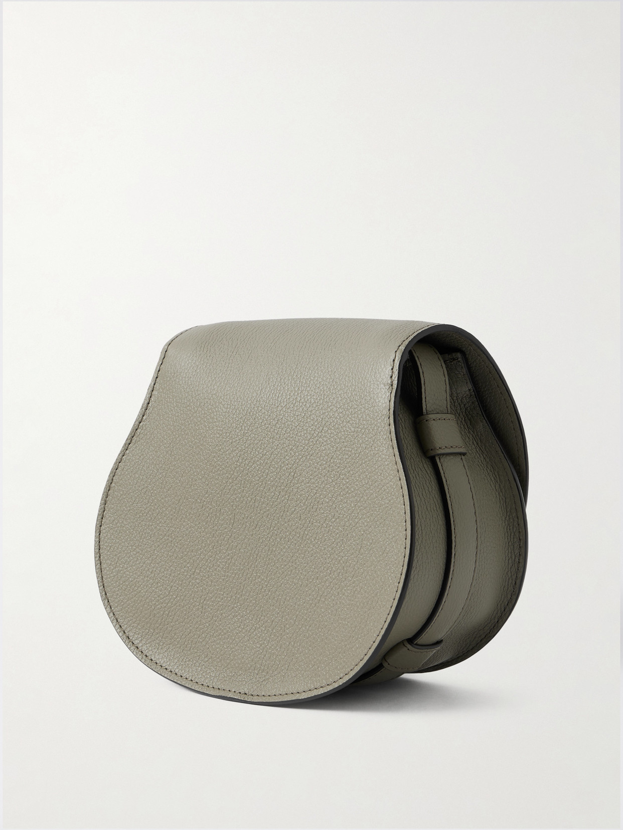 Chloé Marcie Mini Textured-leather Shoulder Bag In Green