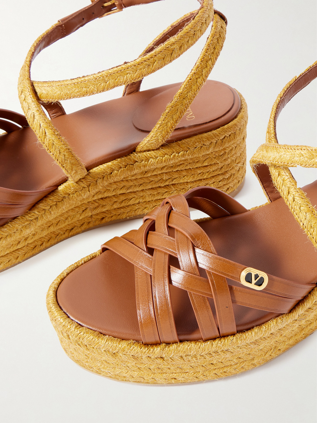 Garavani - Bribri 60 Leather Platform Espadrille Sandals