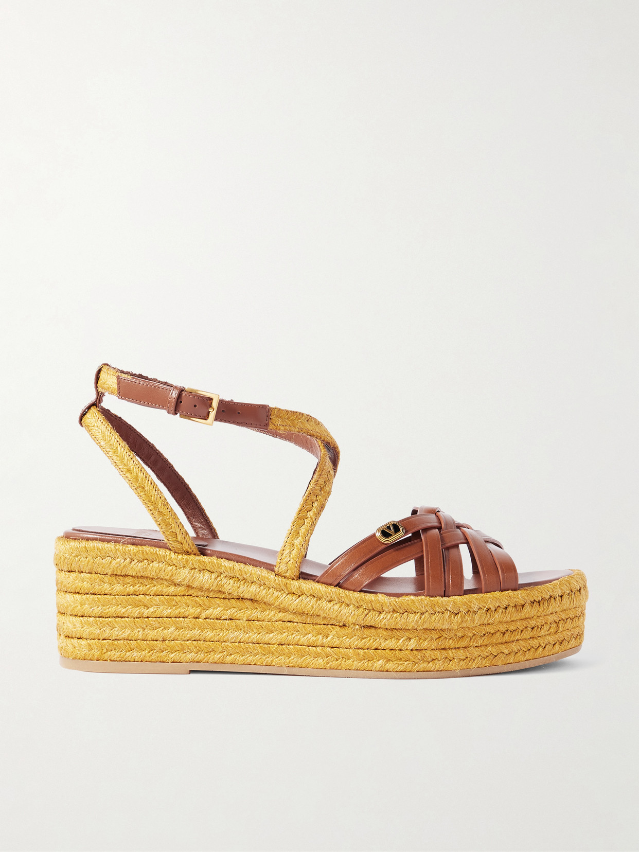 Garavani - Bribri 60 Leather Platform Espadrille Sandals