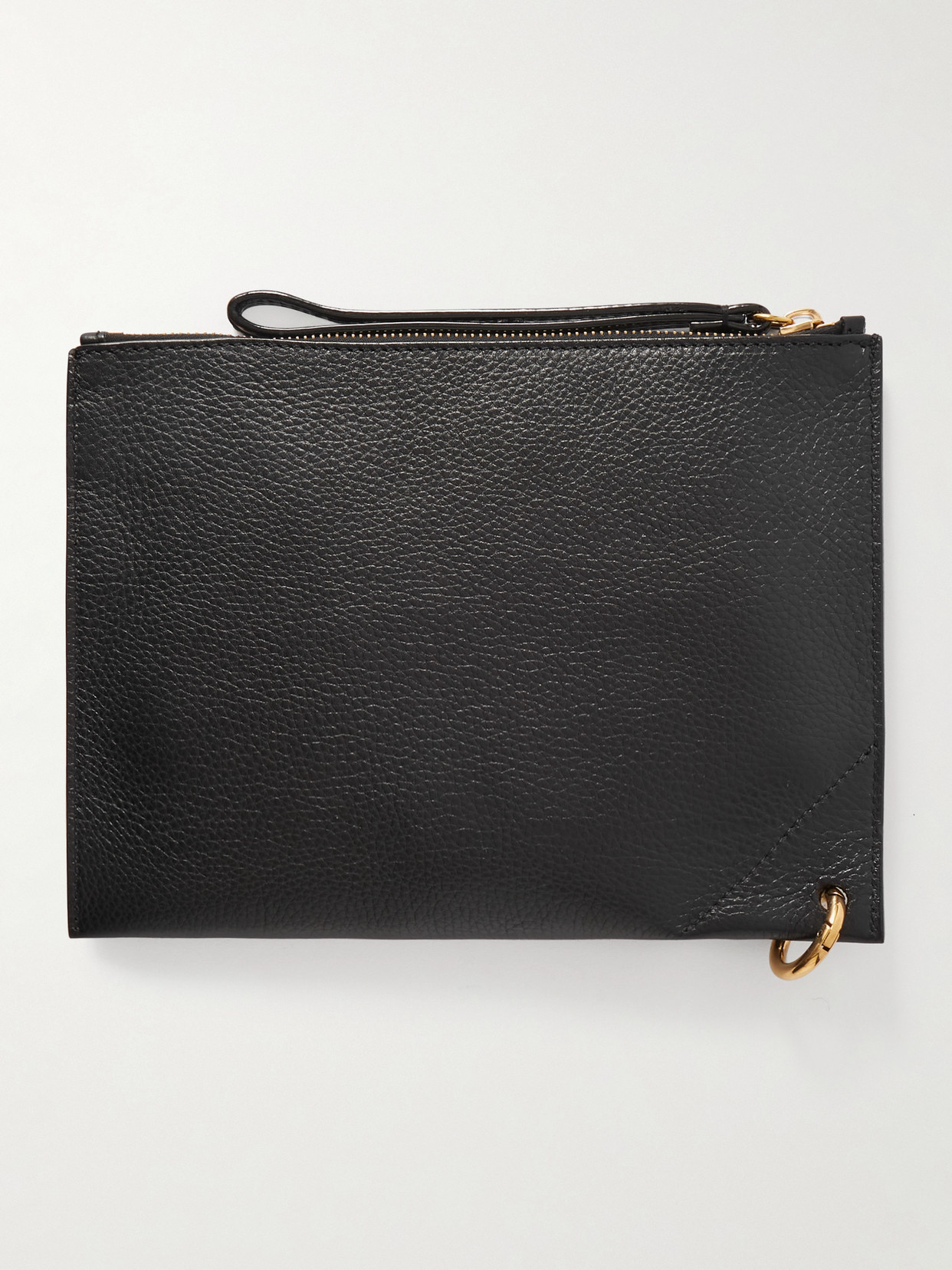 Chloé Embellished Textured-leather Pouch In Black