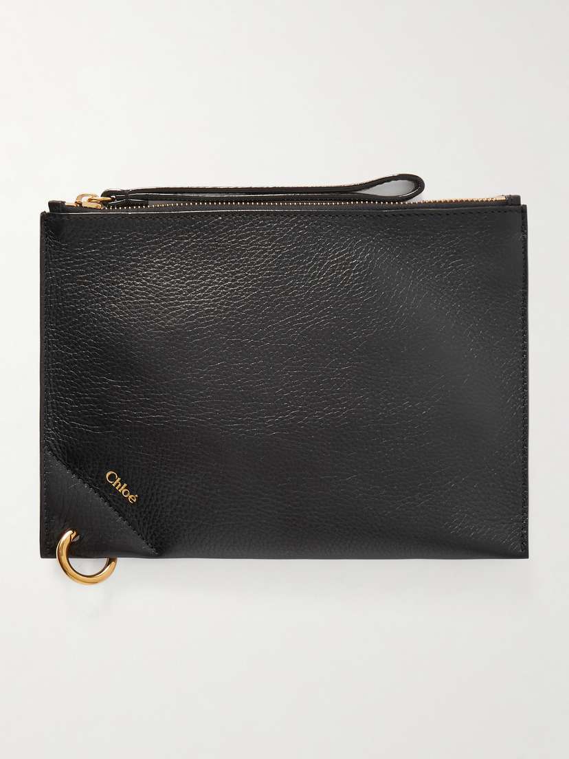 Chloé Embellished Textured-leather Pouch