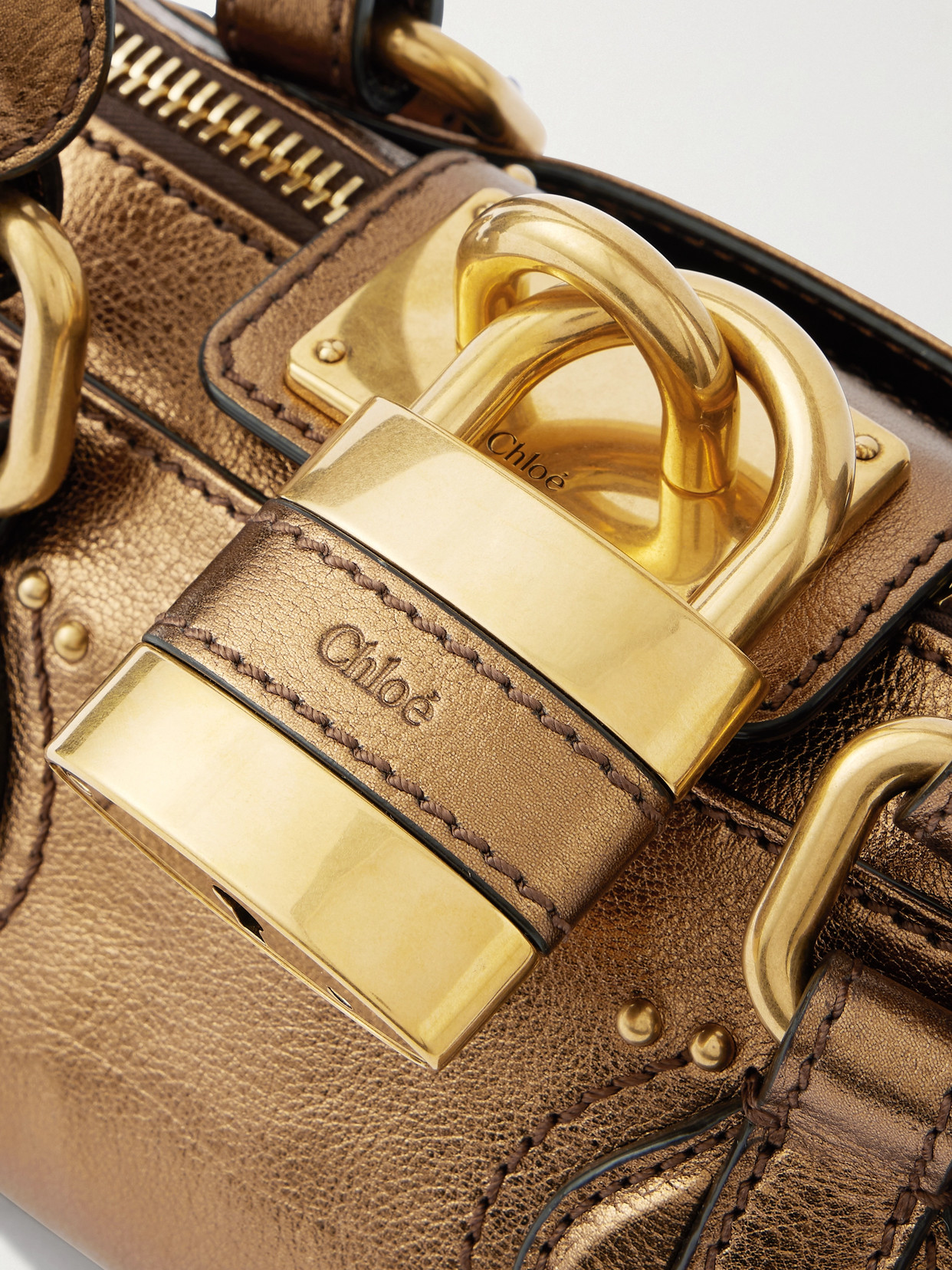Chloé - Paddington Embellished Crinkled-Leather Tote