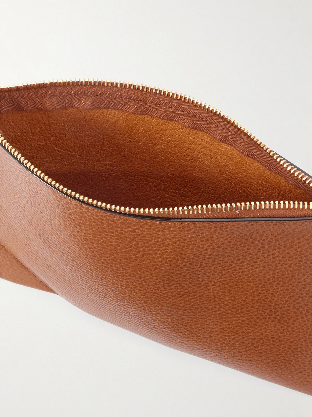 Chloé Embellished Textured-leather Pouch In Brown