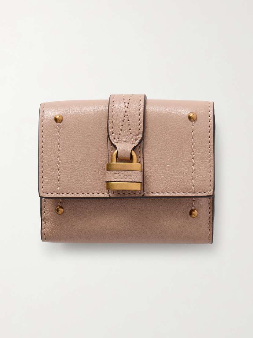 Chloé Paddington Embellished Textured-leather Cardholder