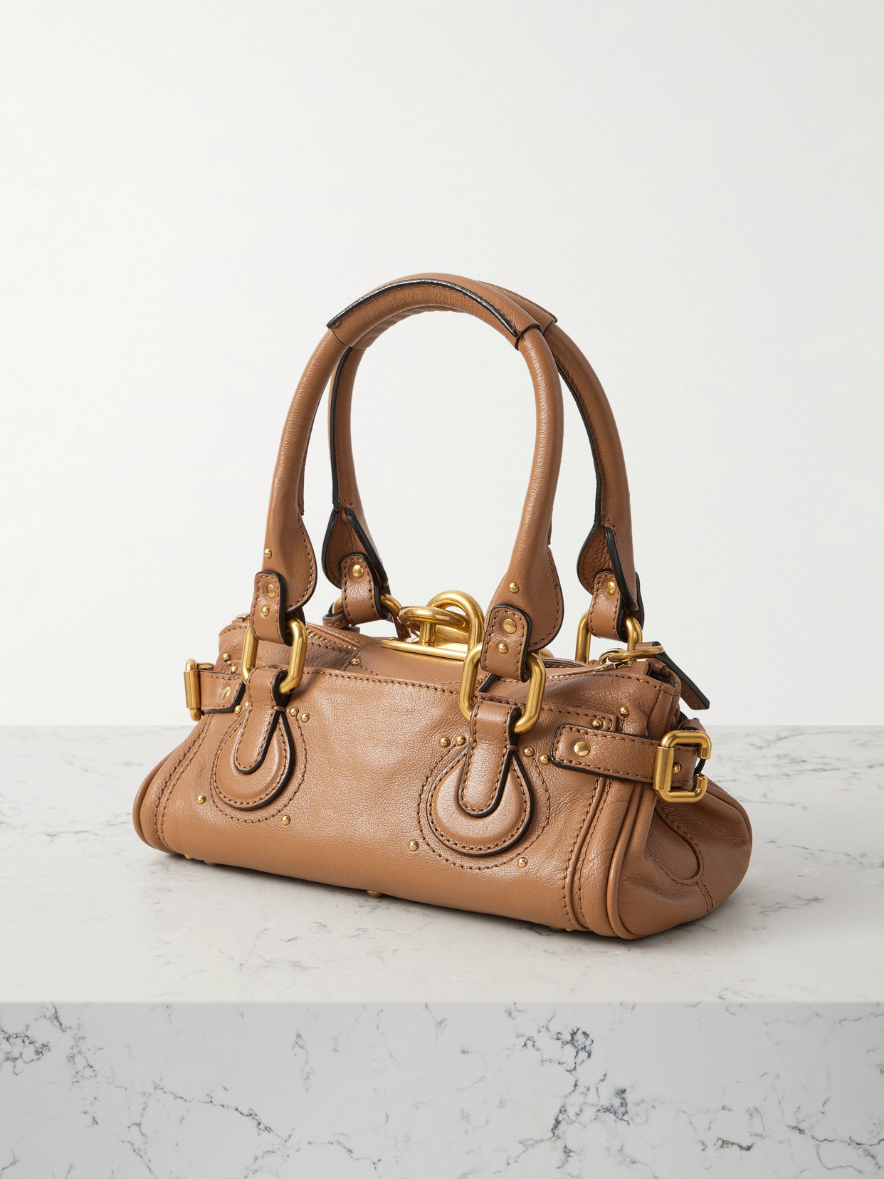 Chloé Paddington Embellished Leather Tote In Brown
