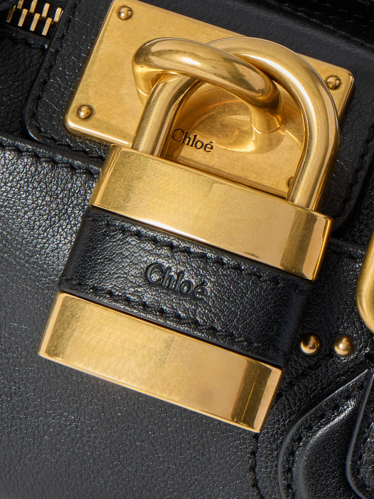 Chloé Paddington Bag In Grained Buffalo Leather In Black