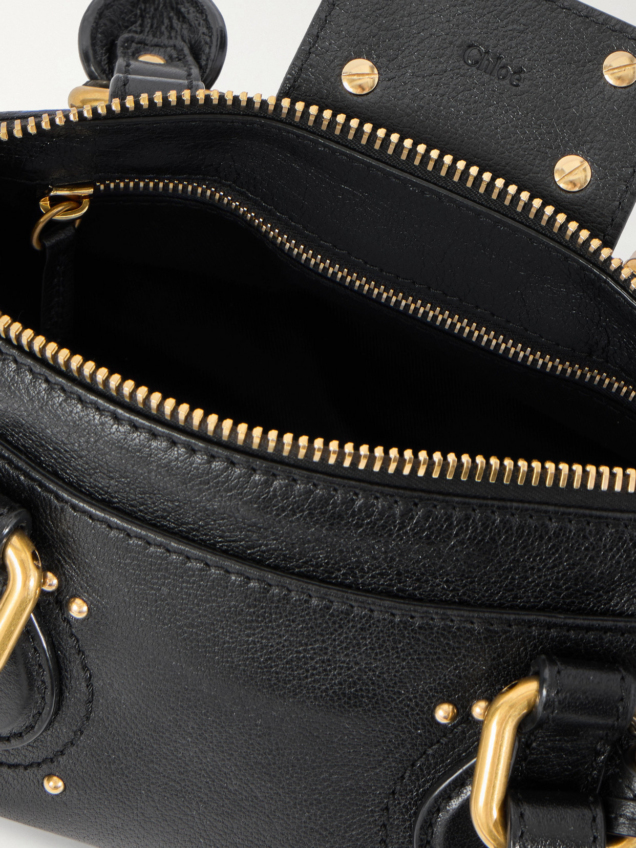 Chloé Paddington Bag In Grained Buffalo Leather In Black