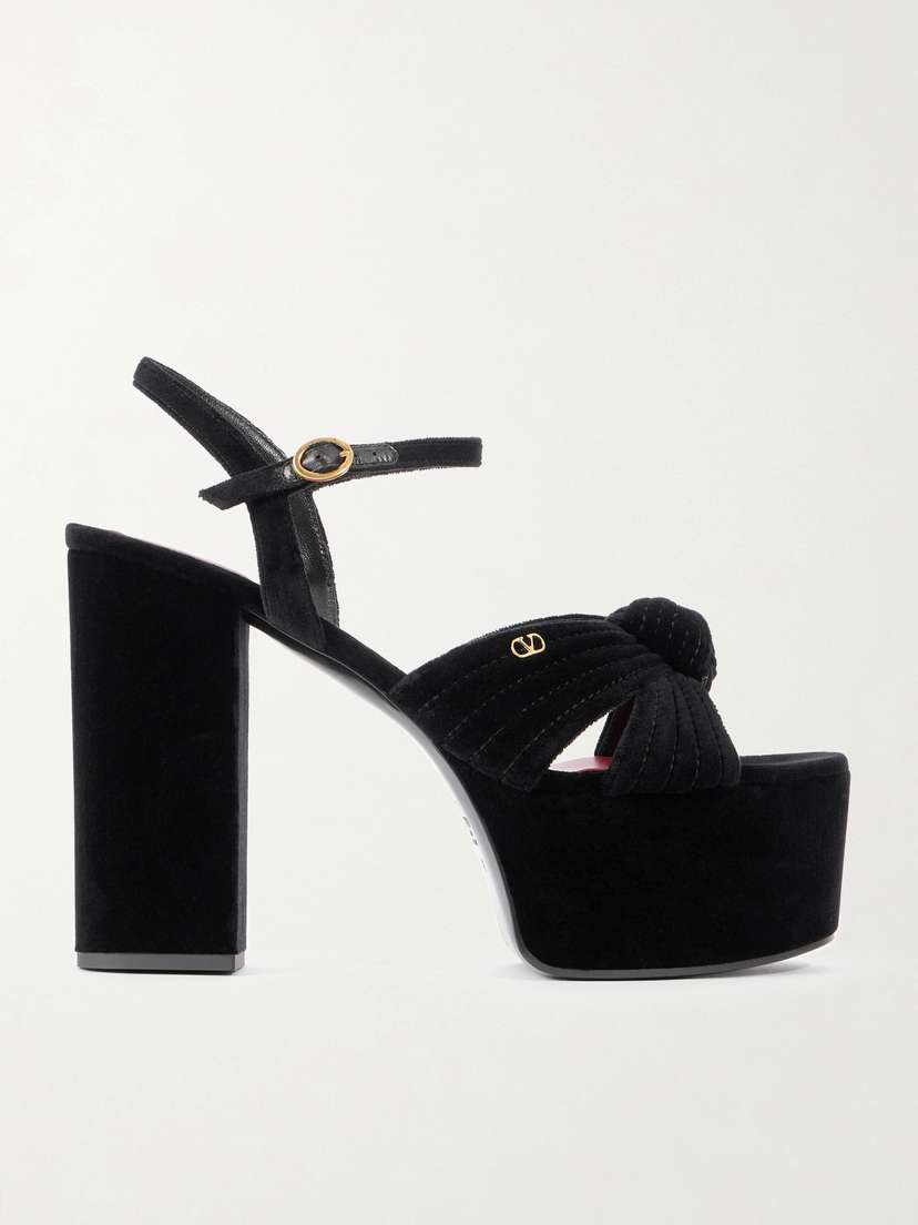 Valentino Garavani Crasher 125 Velvet Platform Sandals