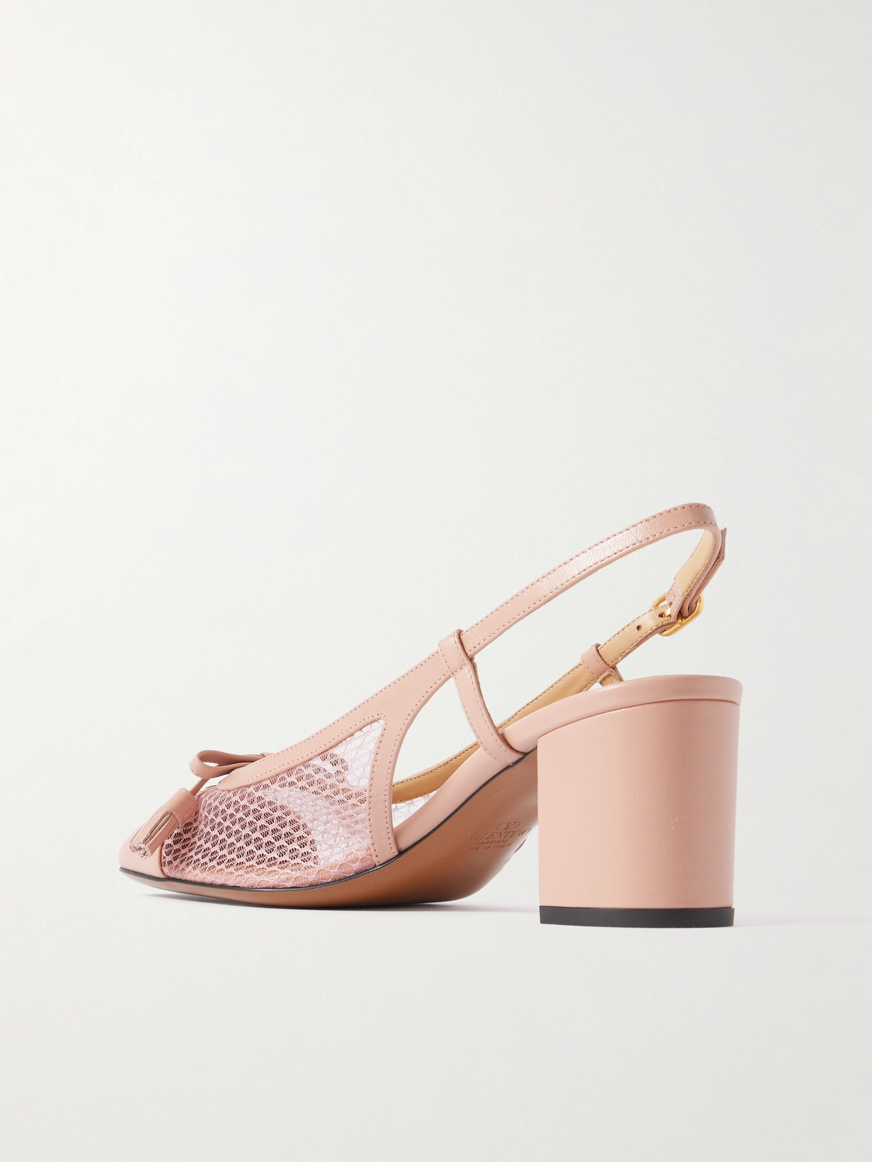 Valentino Garavani Valet Du Roi Slingback Pump In Mesh And Kidskin 60mm Woman Pink 42 In Neutral