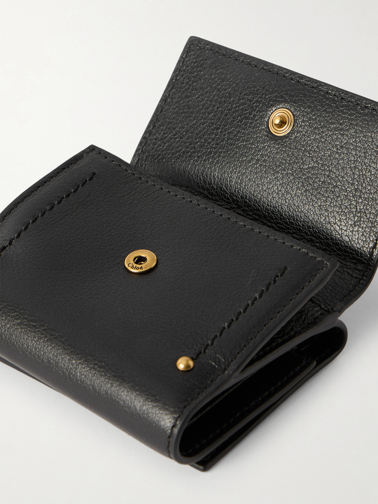 Chloé Paddington Embellished Textured-leather Cardholder In Black