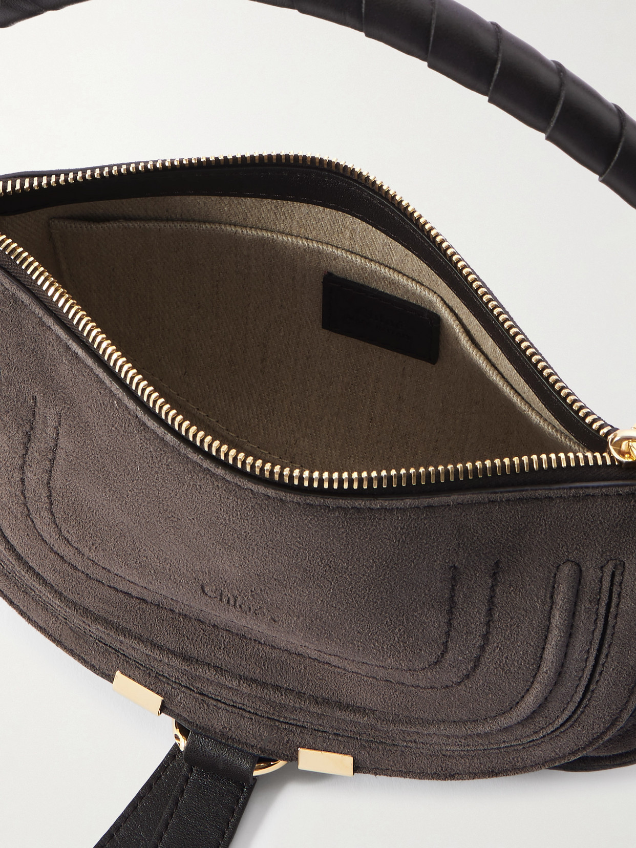 Chloé Marcie Suede Shoulder Bag In Brown