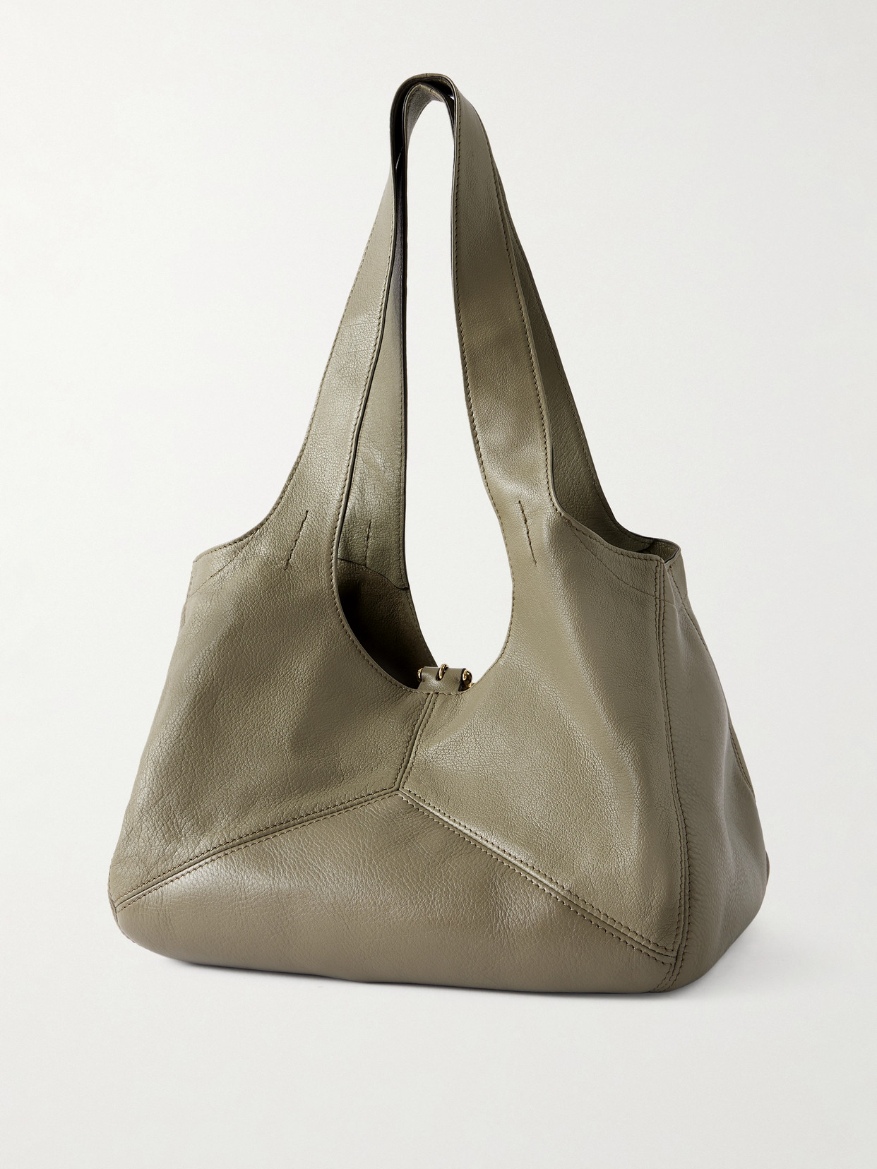 Chloé Baloon Full-grain Leather Tote Bag In Green