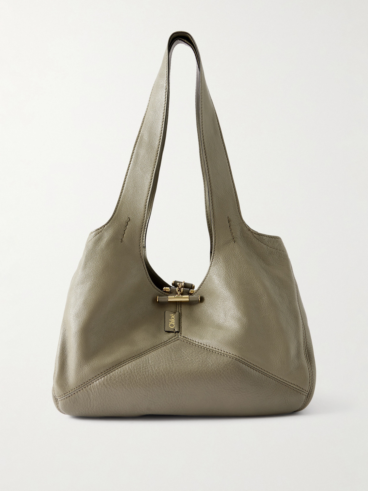 Chloé Baloon Full-grain Leather Tote Bag In Green