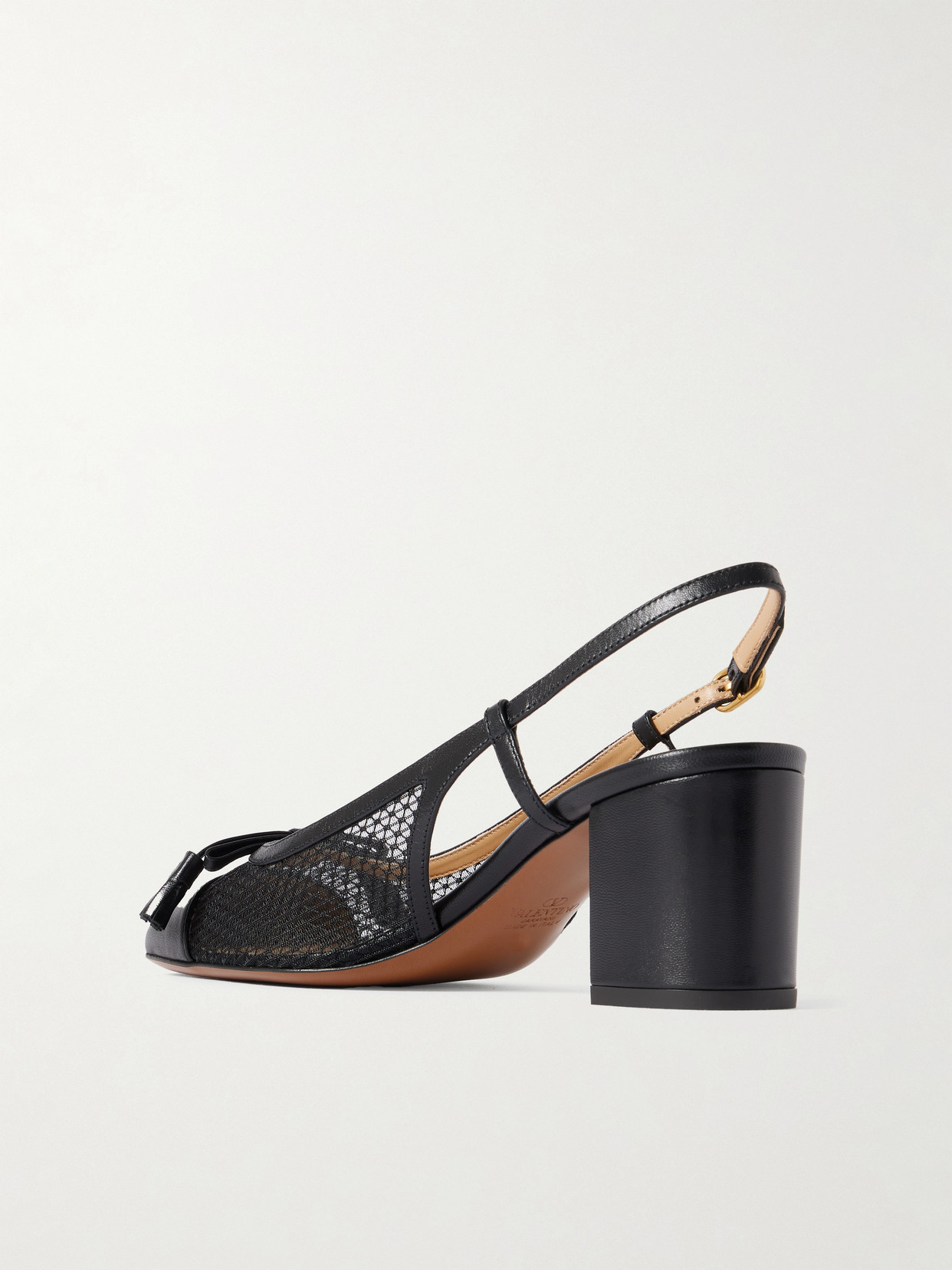 Valentino Garavani Valet Du Roi Slingback Pump In Mesh And Kidskin 60mm Woman Black 41.5 In Black