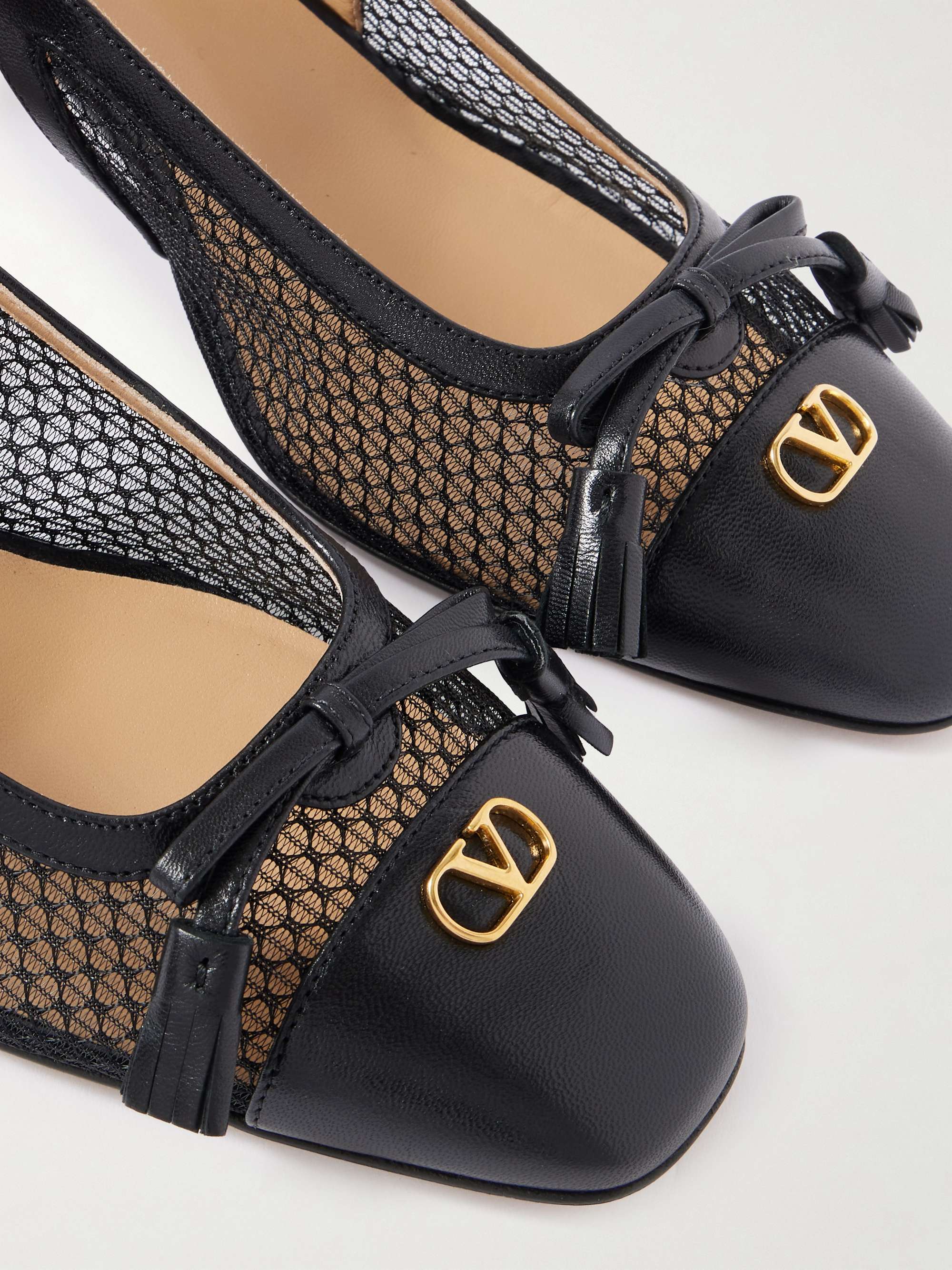 VALENTINO GARAVANI Valet Du Roi 60 tasseled leather and mesh