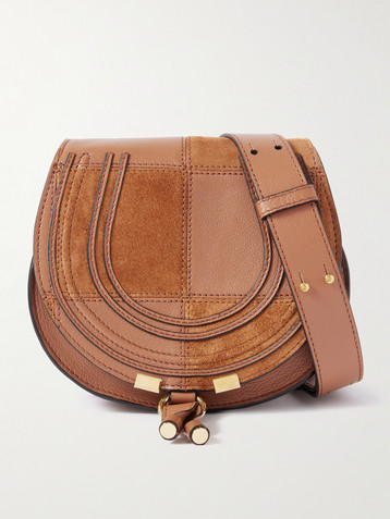 Chloé Marcie patchwork leather and suede shoulder bag