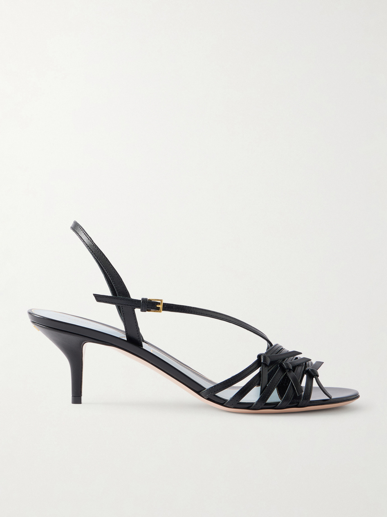 Valentino Garavani Vg Nodine 55 Bow-detailed Leather Slingback Sandals In Black