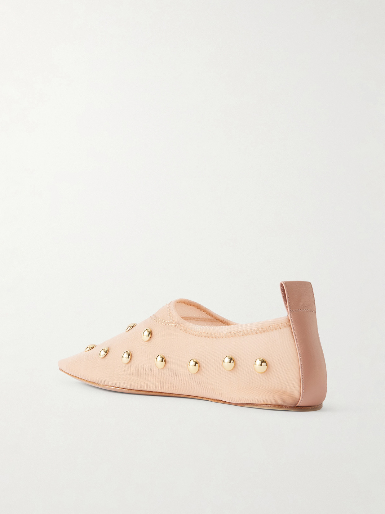 Chloé Rita Blushy Beige Ballet Flats In Transparent Mesh Women In Neutral