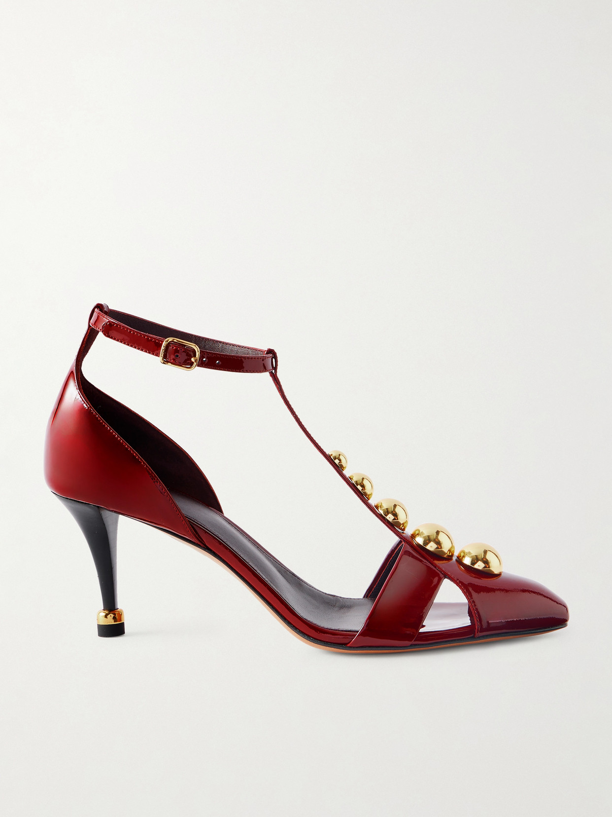 Chloé Cleiat Embellished Patent-leather Pumps In Red