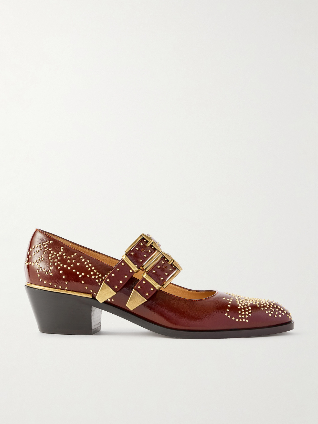 Chloé Susanna Studded Leather Mary Jane Pumps In Multi