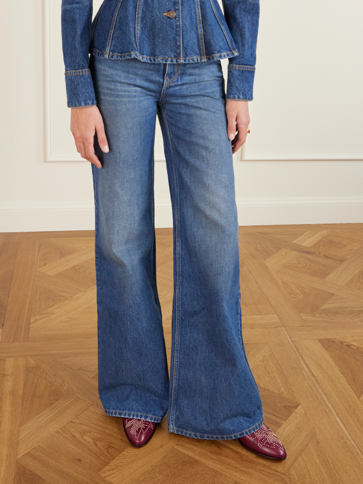 Chloé 40mm Susanna Studded Leather Ankle Boots In Multi