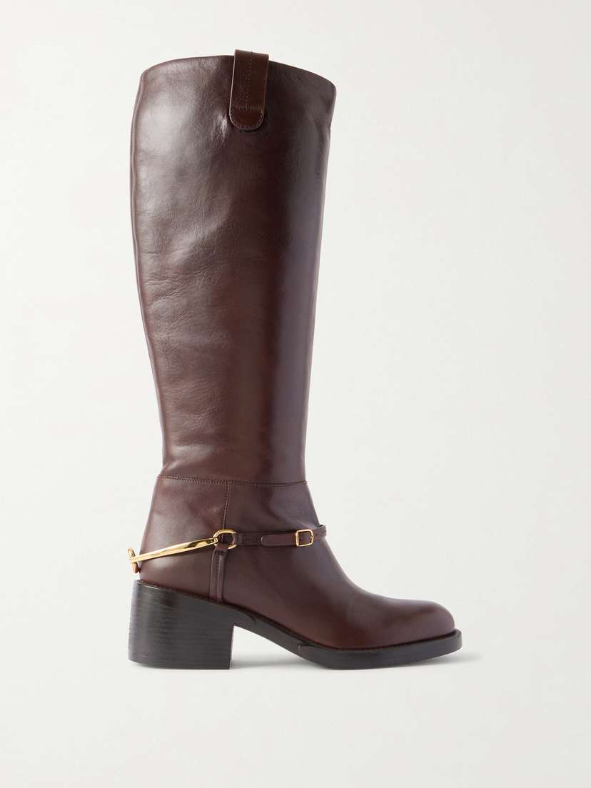 Chloé Dakota Embellished Leather Knee Boots
