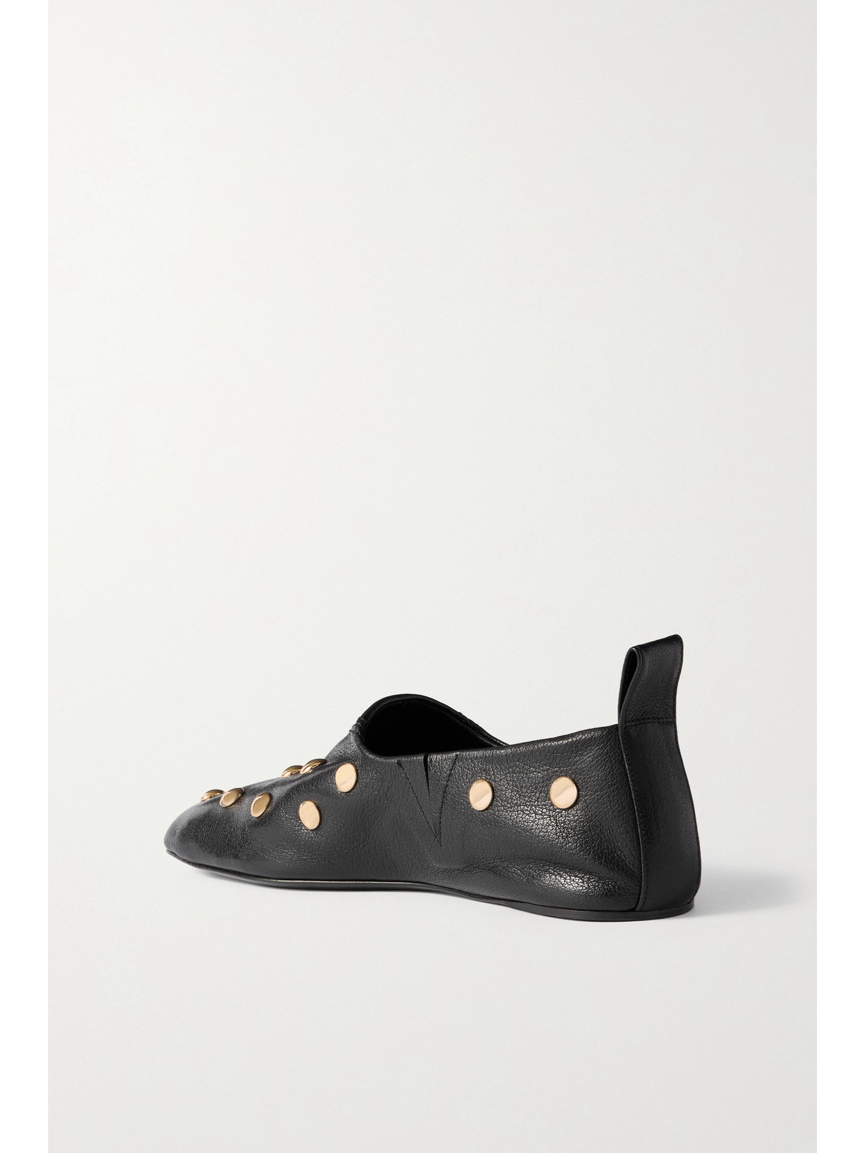 Chloé Rita Embellished Leather Ballet Flats In Black