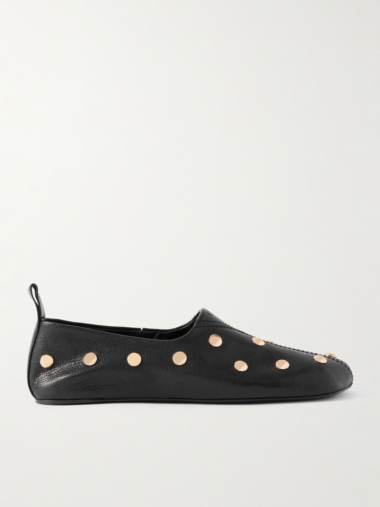Chloé Rita Embellished Leather Ballet Flats In Black