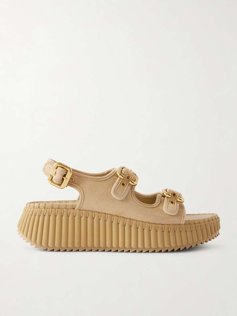 Chloé Nama Suede Platform Sandals