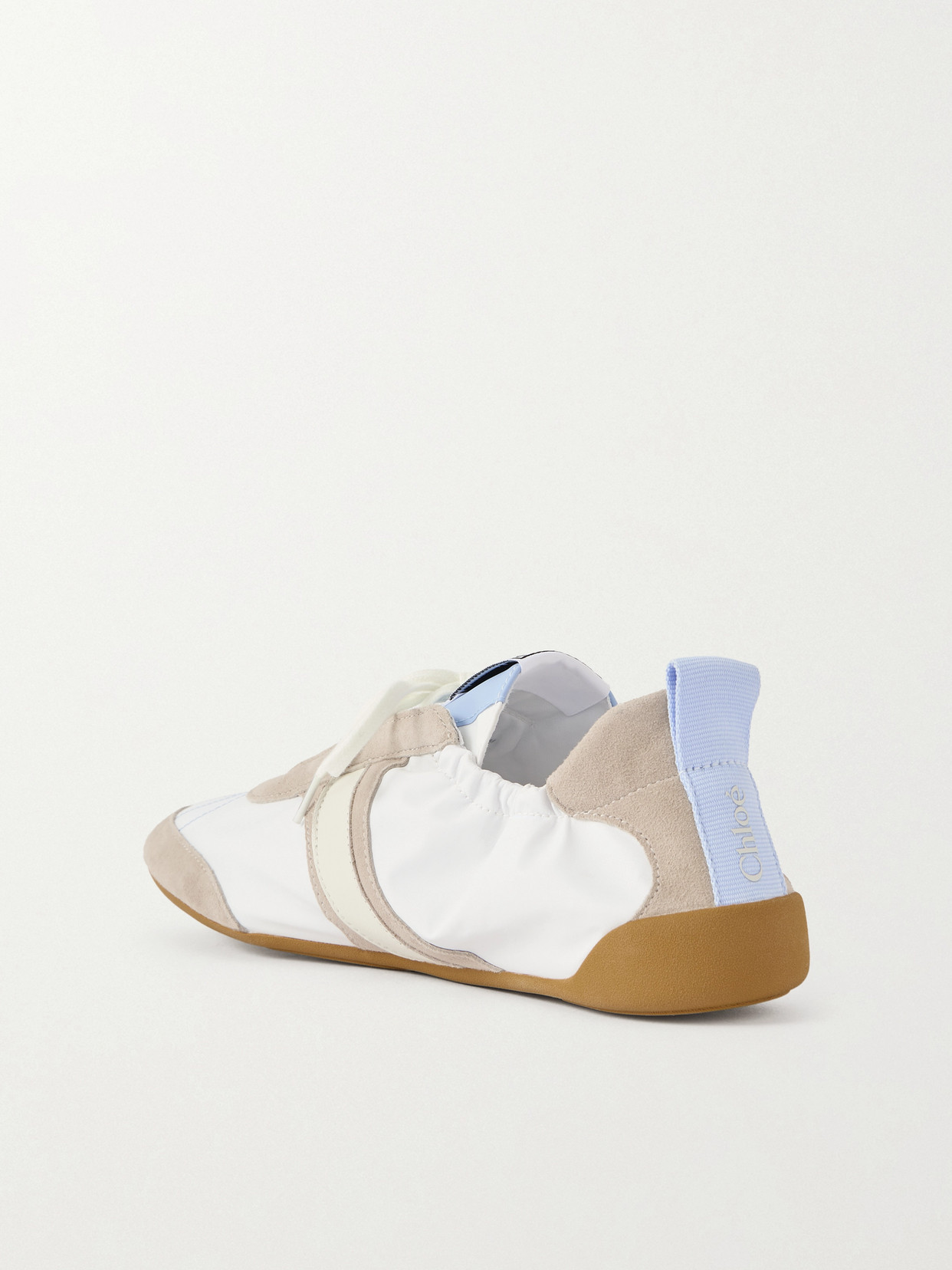 Chloé White Calf Leather Bos Taurus Athletic Sneakers In Multi