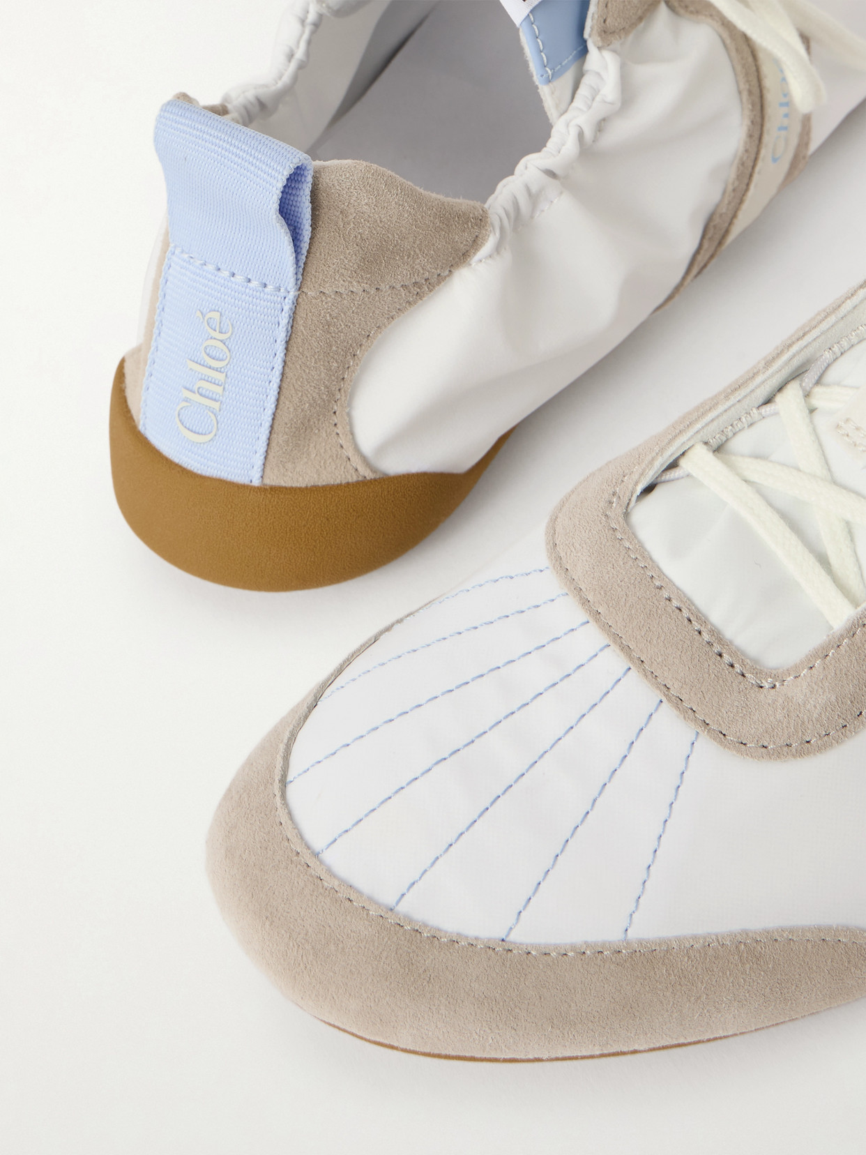 Chloé White Calf Leather Bos Taurus Athletic Sneakers In Multi