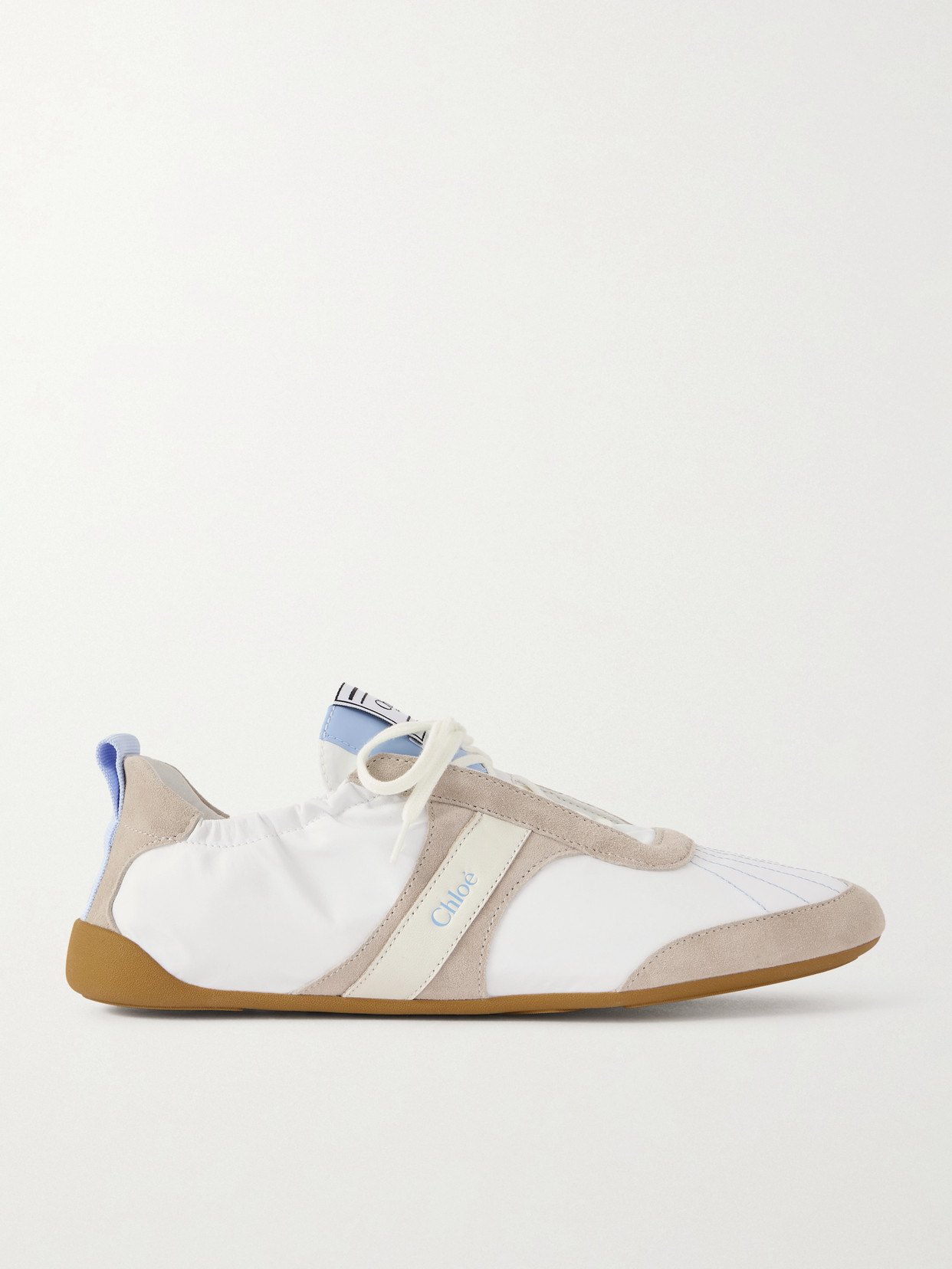 Chloé White Calf Leather Bos Taurus Athletic Sneakers In Multi