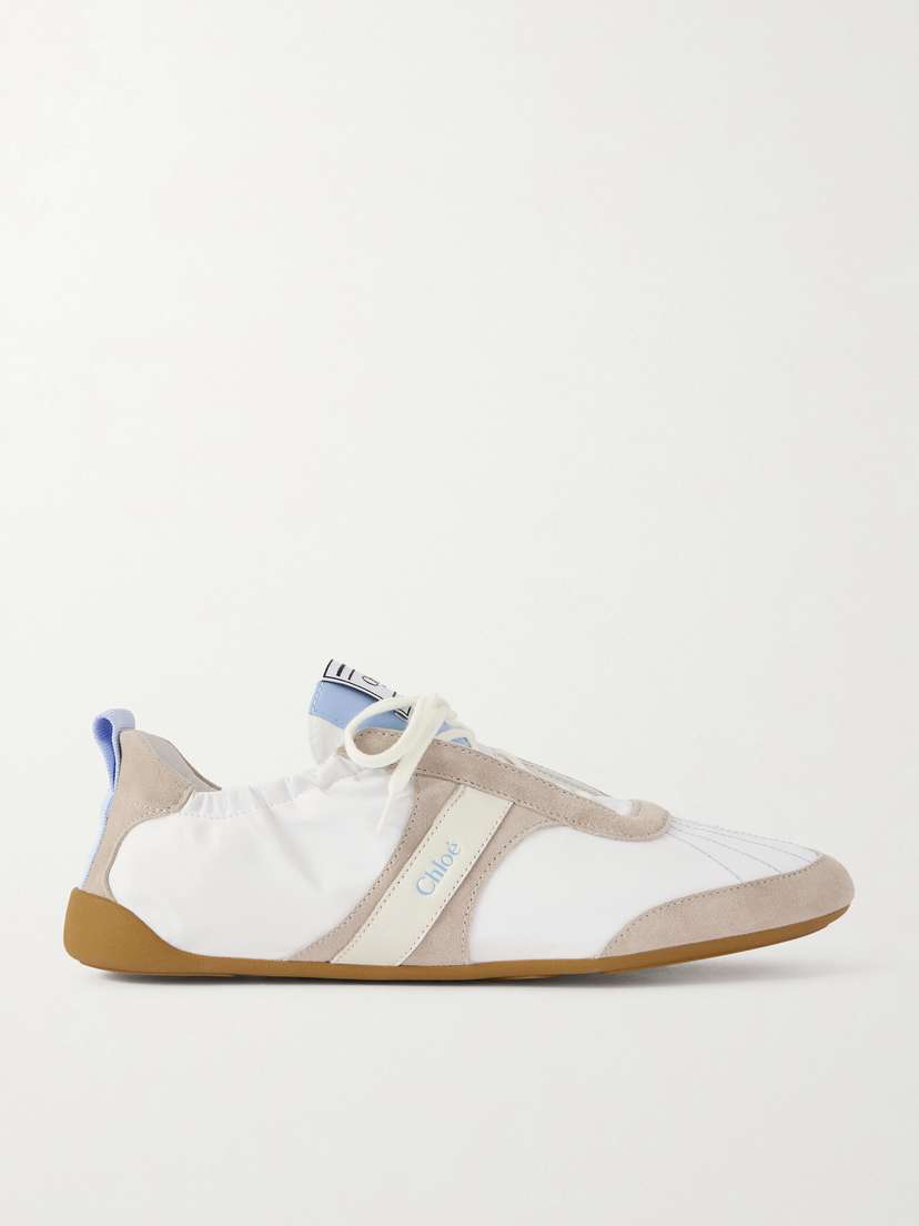 Chloé Kick Suede-trimmed Leather Sneakers