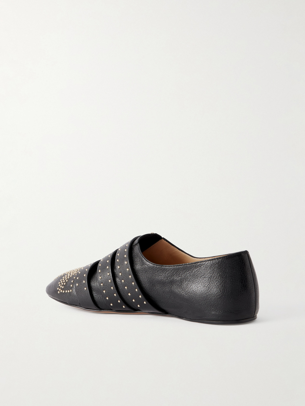 Chloé Susanna Buckle-details Studded Flat Pumps In Black