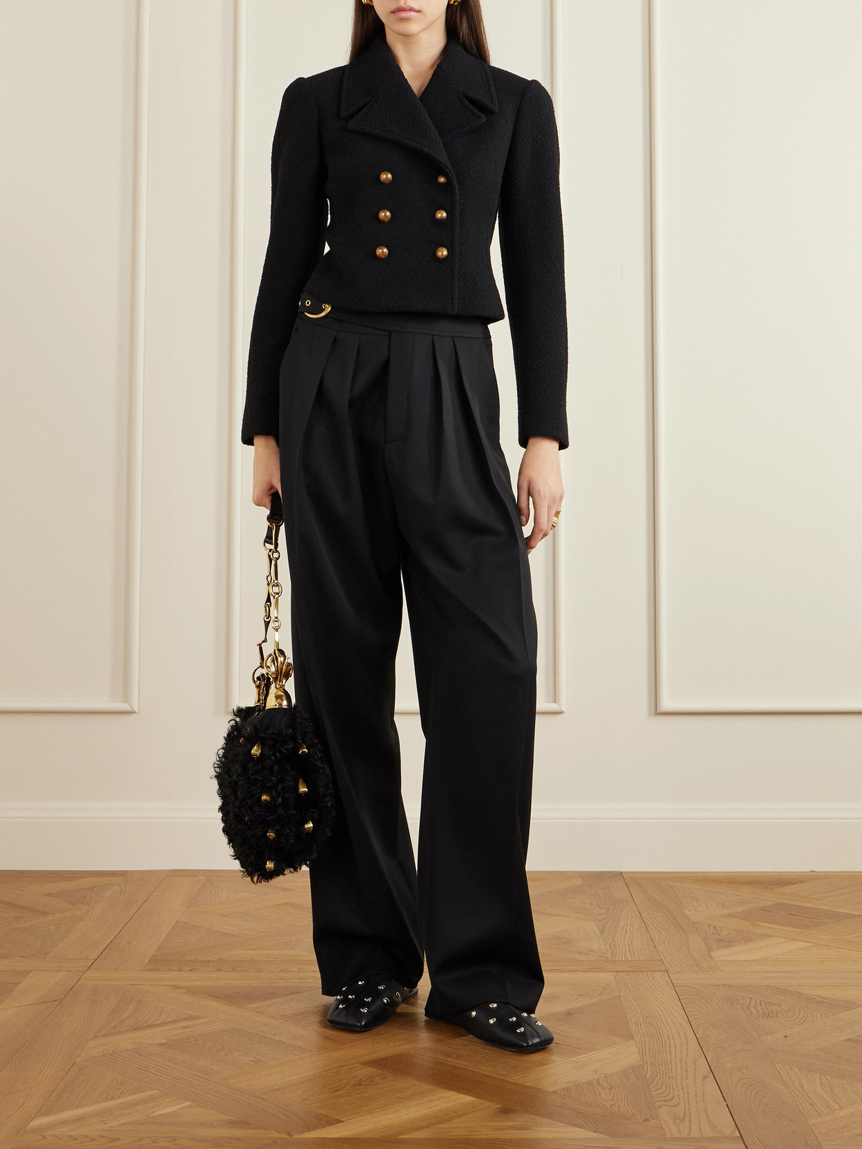 Chloé Studded Textured-leather Mules In Multi