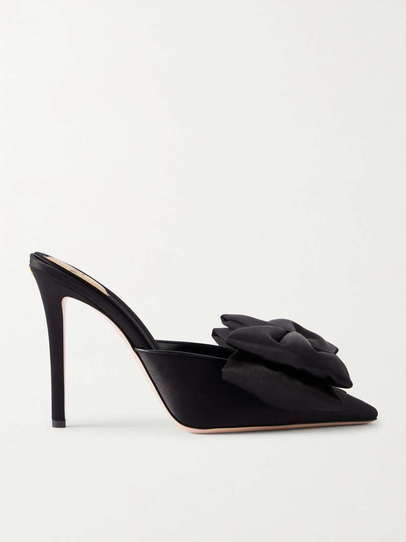 Valentino Garavani — Yolande 105 bow-embellished satin mules