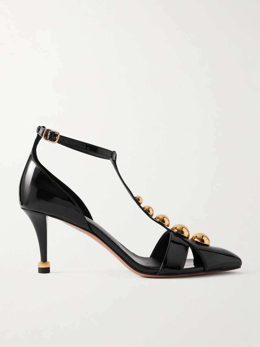 Chloé Cleiat Embellished Patent-leather Pumps