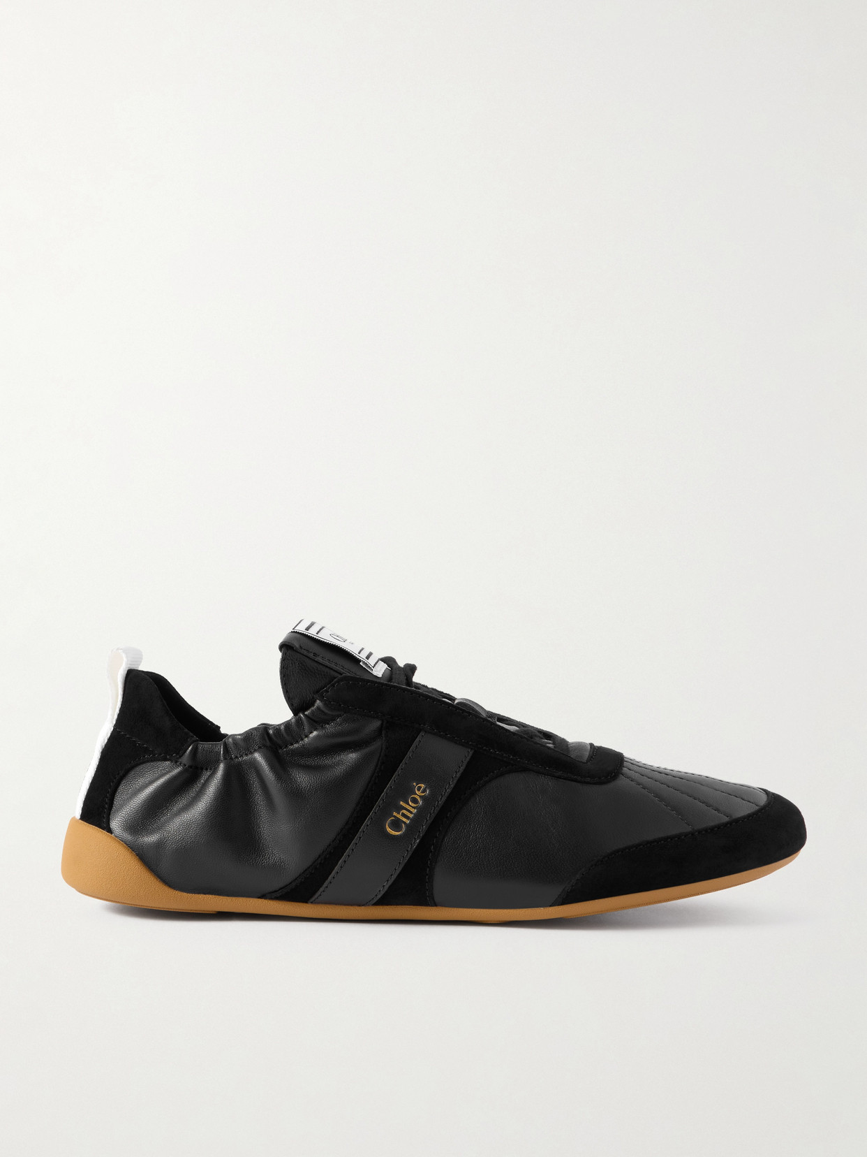 Chloé Kick Suede And Leather Sneakers In Black